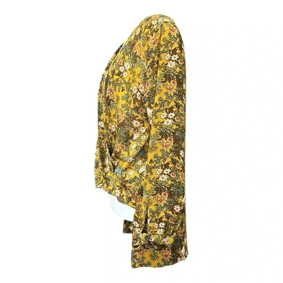 Jodifl Floral V-Neck Wrap High-Low Hem Top Blouse Small - Picture 7 of 12